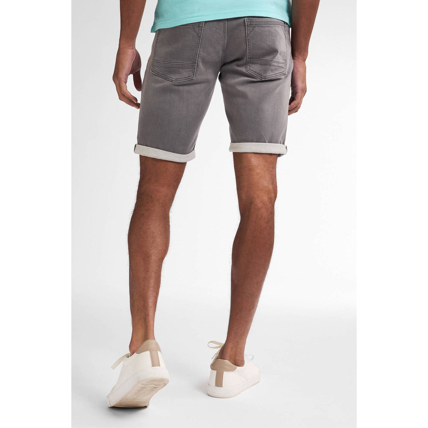 Petrol Industries slim denim short grijs