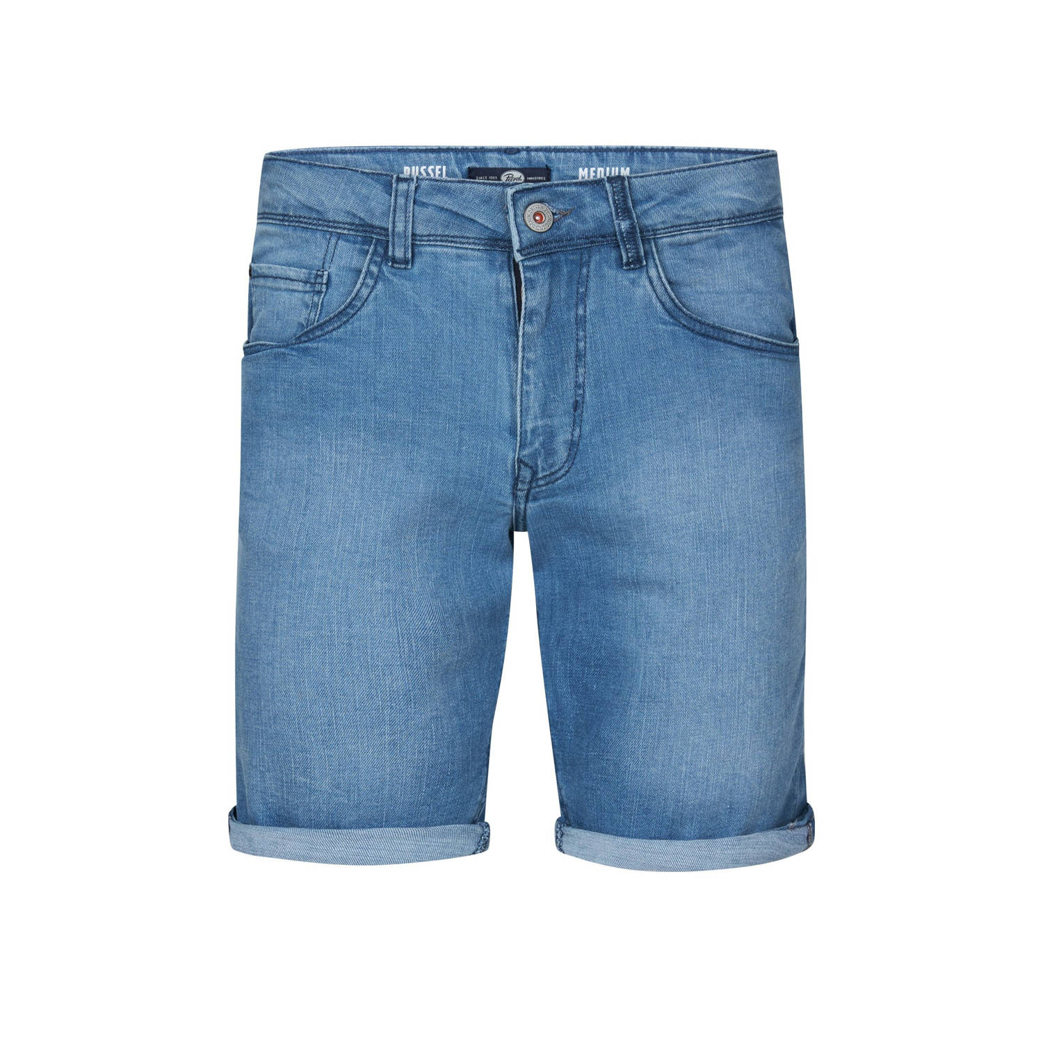 Petrol Industries denim tapered short blauw