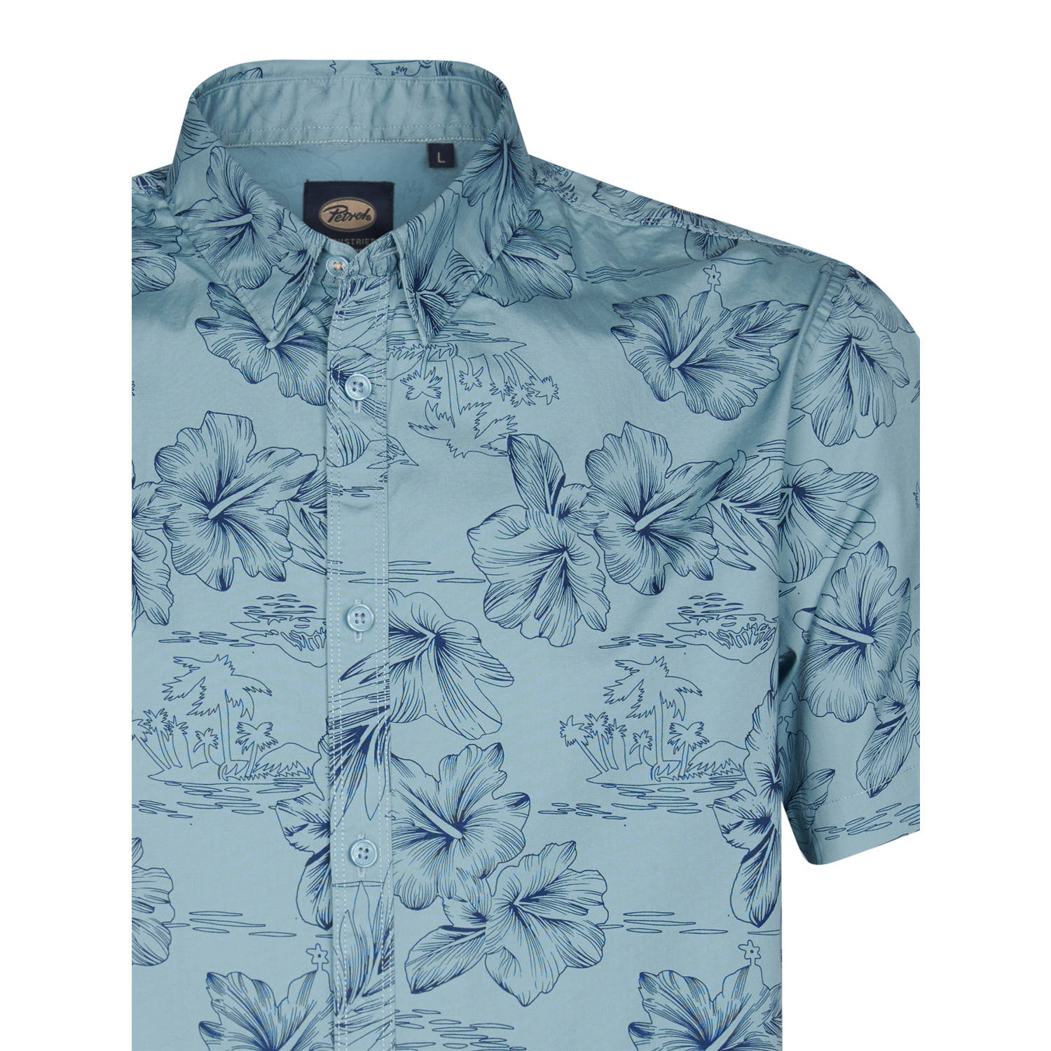 Petrol Industries casual overhemd blauw