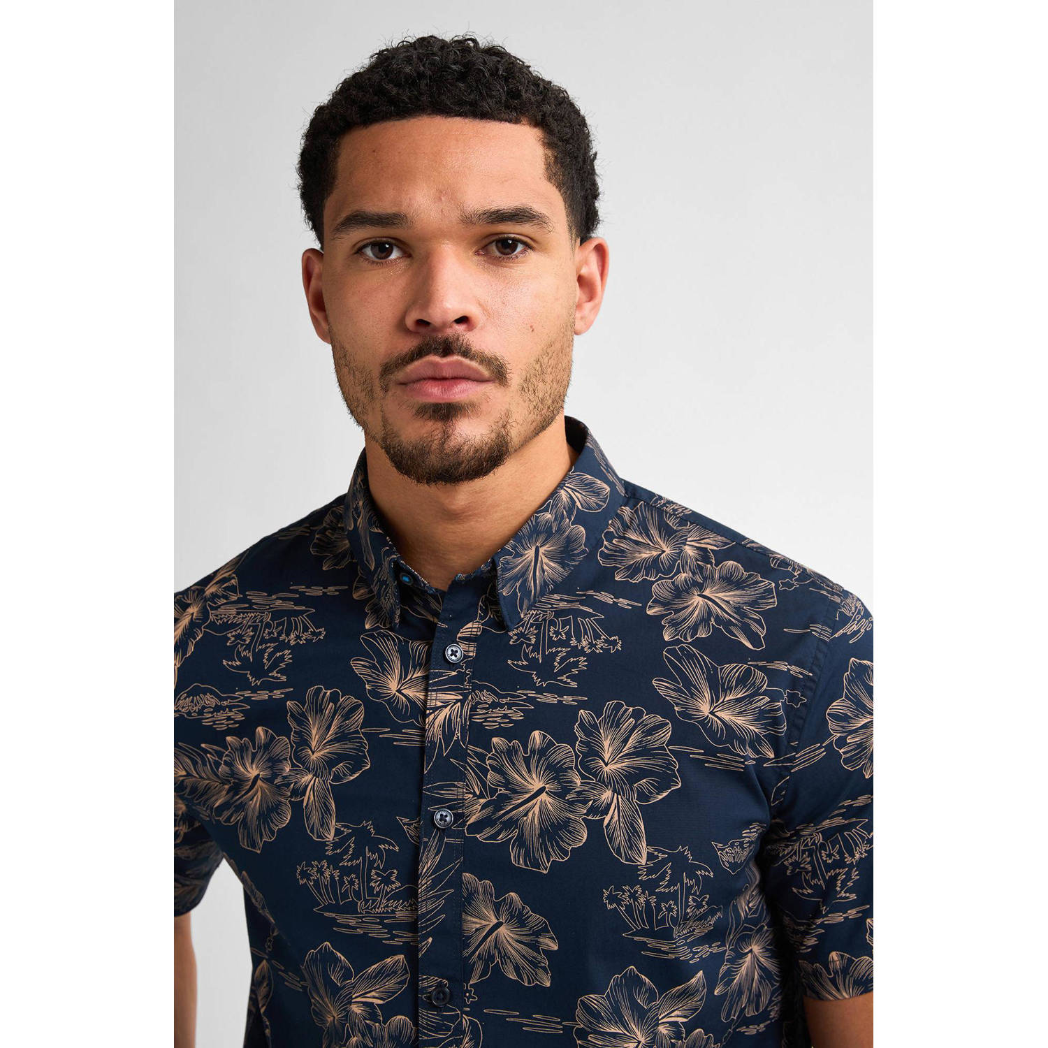 Petrol Industries casual overhemd blauw