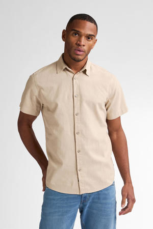 linnen casual overhemd bruin