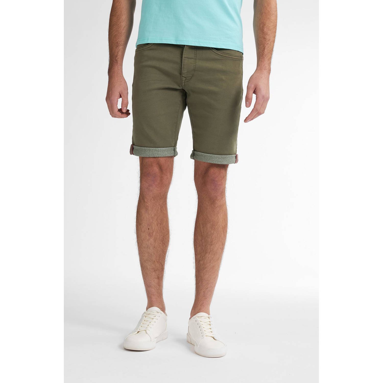 Petrol Industries denim slim denim short groen