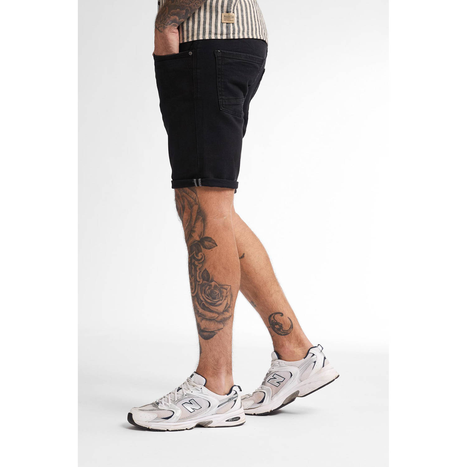 Petrol Industries denim regular short zwart