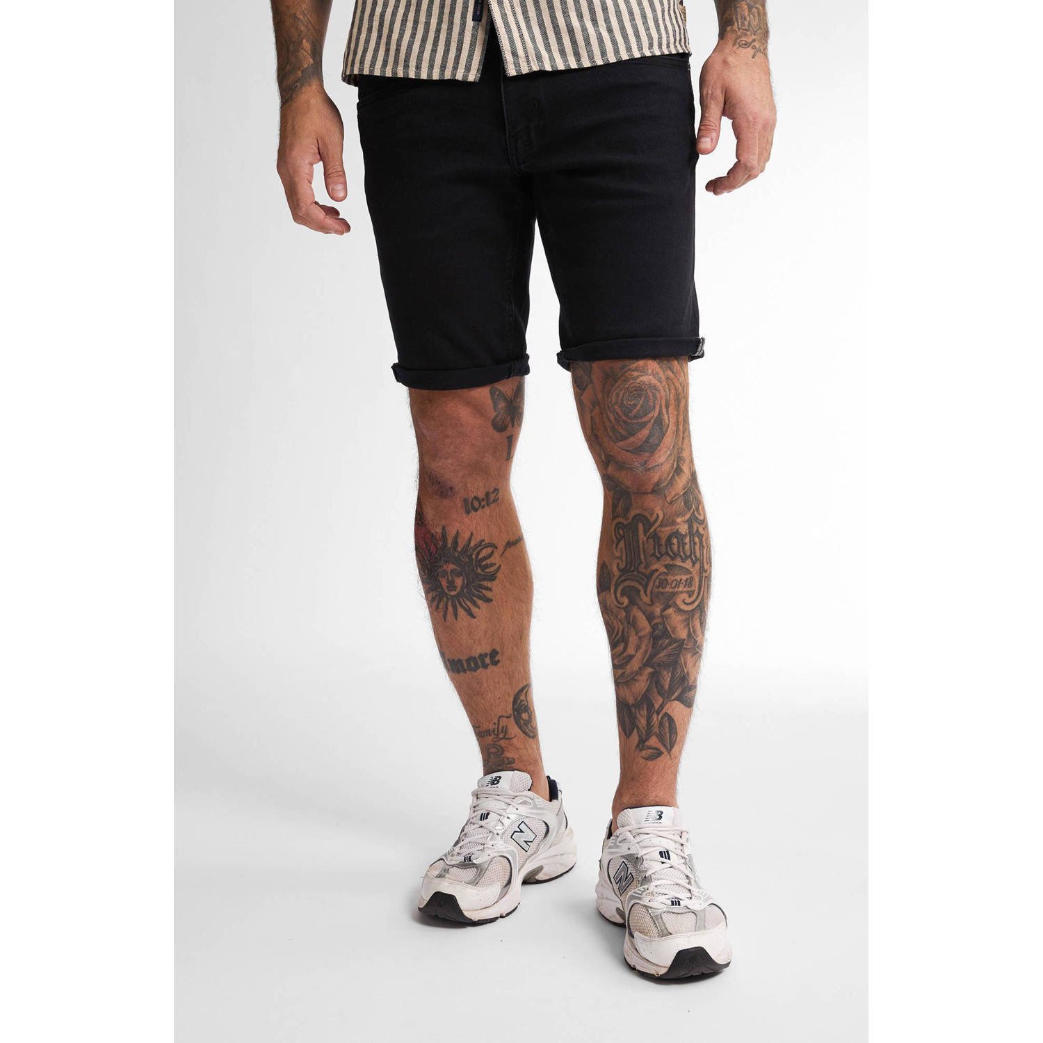 Petrol Industries denim regular short zwart