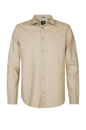 linnen casual overhemd bruin