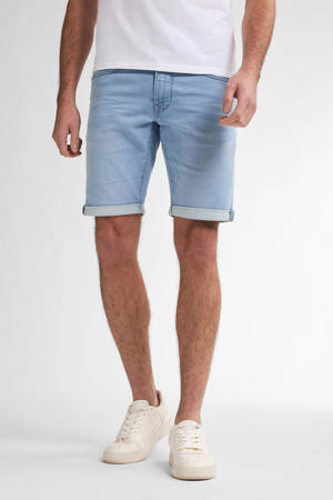 denim slim denim short blauw