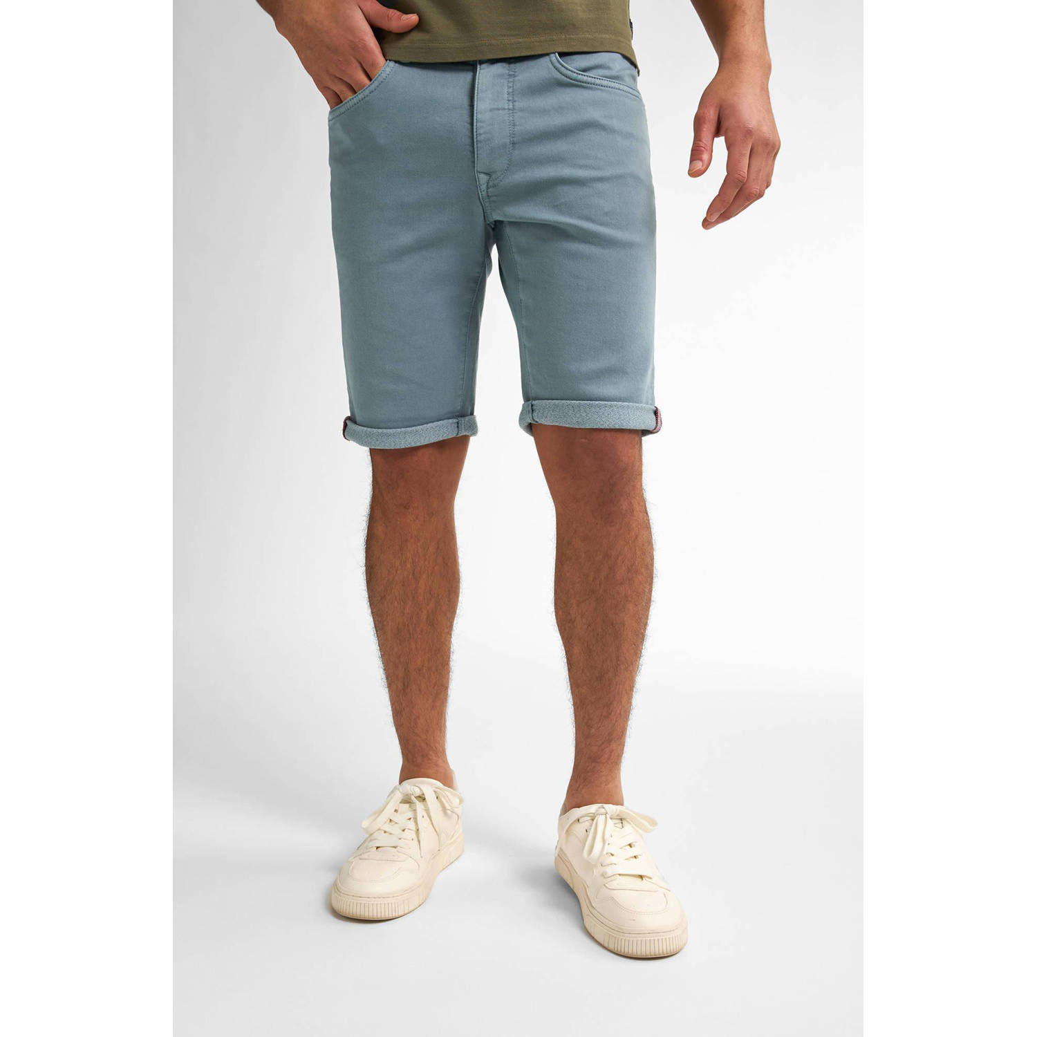 Petrol Industries denim slim denim short blauw