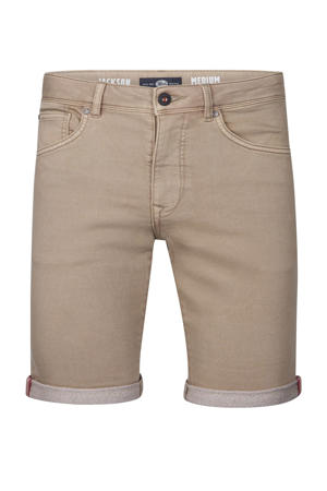 denim slim denim short beige