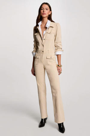 flared jumpsuit beige