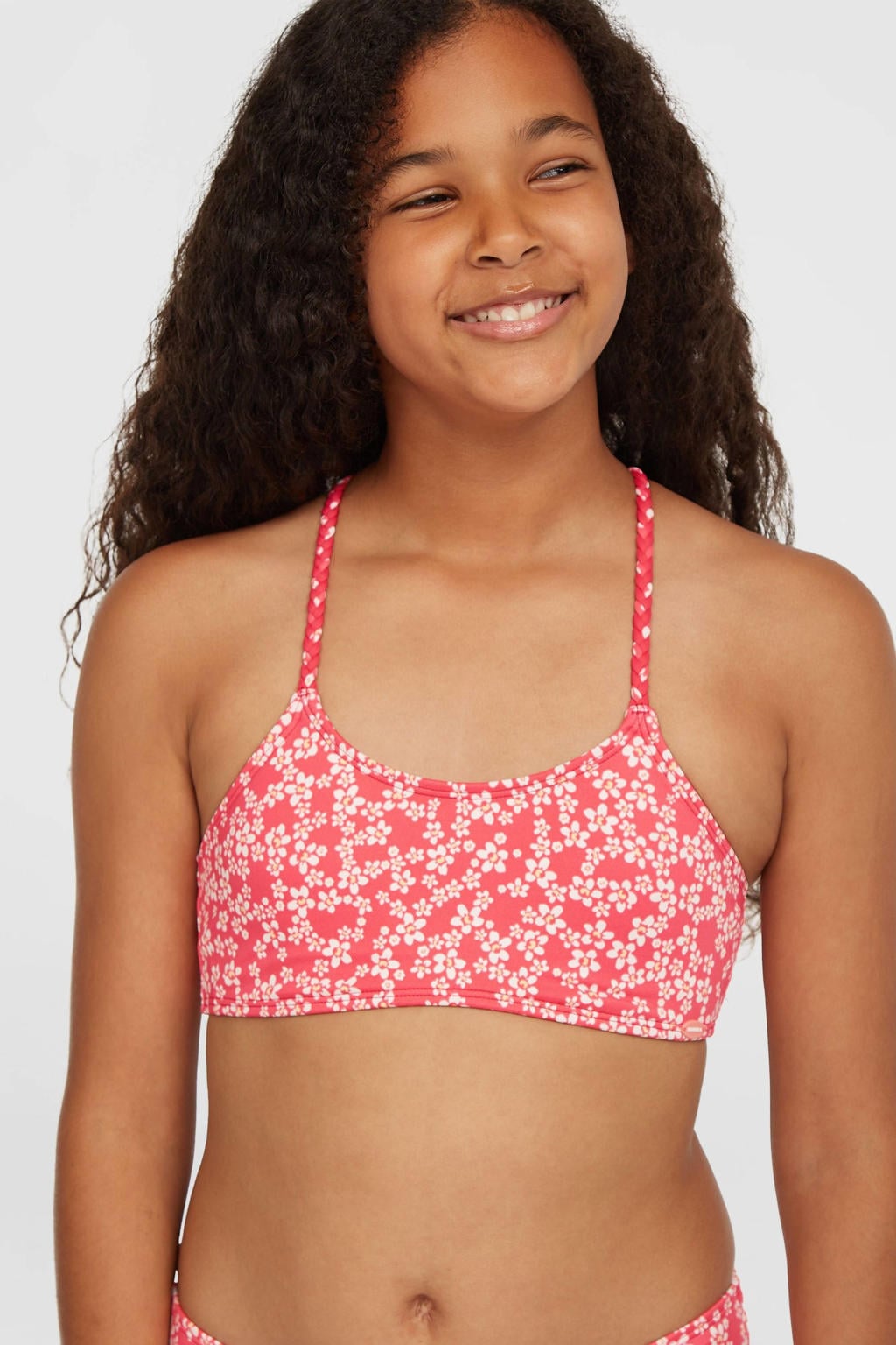 O'Neill crop bikini Tropics roze/wit