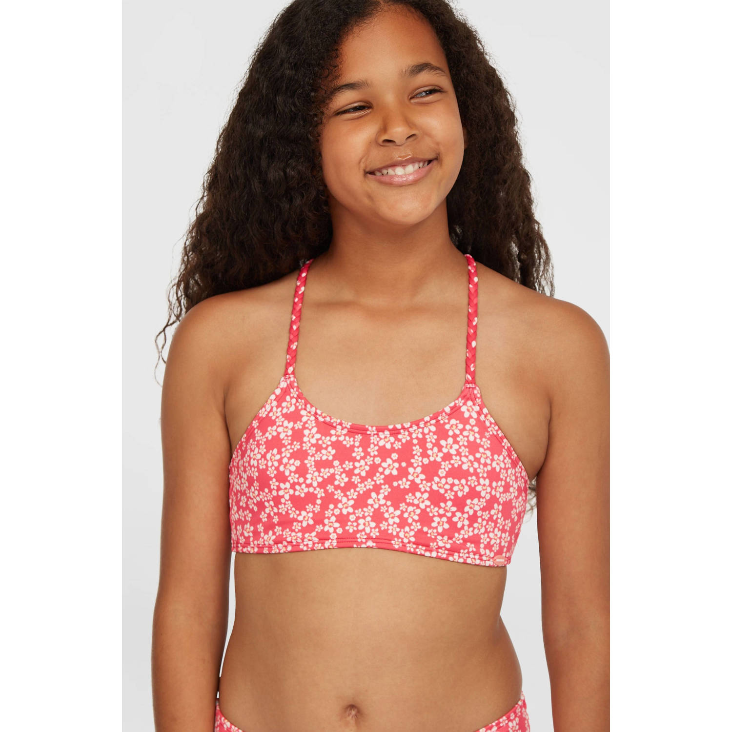 O'Neill crop bikini Tropics roze wit