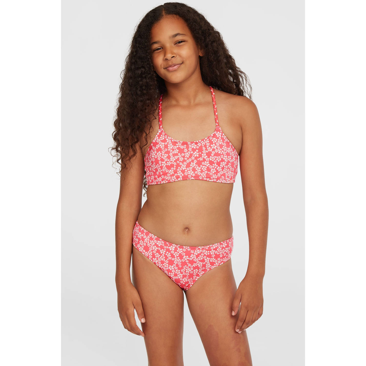 O'Neill crop bikini Tropics roze wit