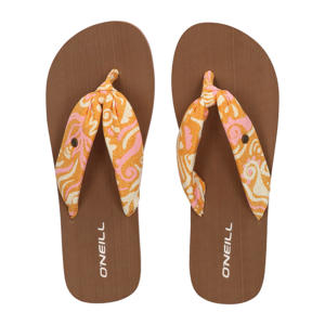 Ditsy teenslippers oranje