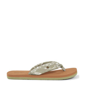 Ditsy teenslippers groen