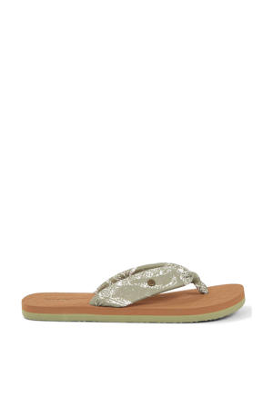 Ditsy teenslippers groen