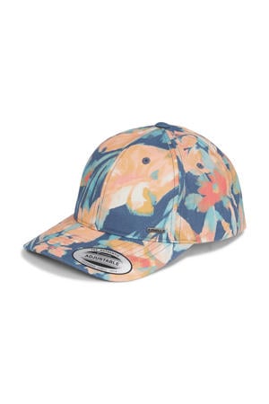 pet met all over print blauw/oranje