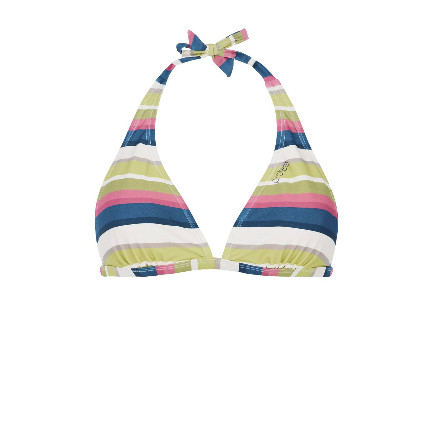 Protest voorgevormde halter bikini PRTKAMI C-cup geel blauw wit