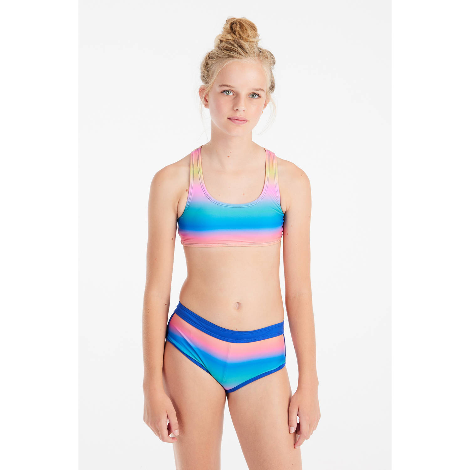 Protest crop bikini PRTMONICA JR blauw roze geel