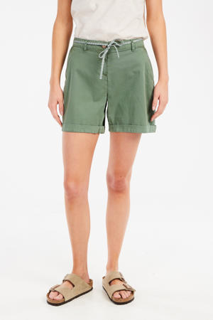 straight regular waist casual short groen