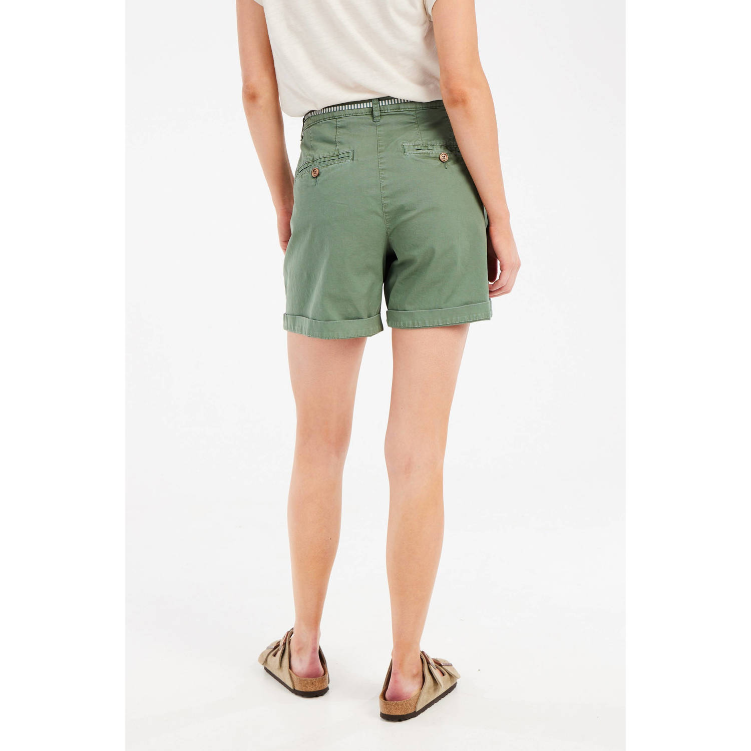 Protest straight regular waist casual short groen