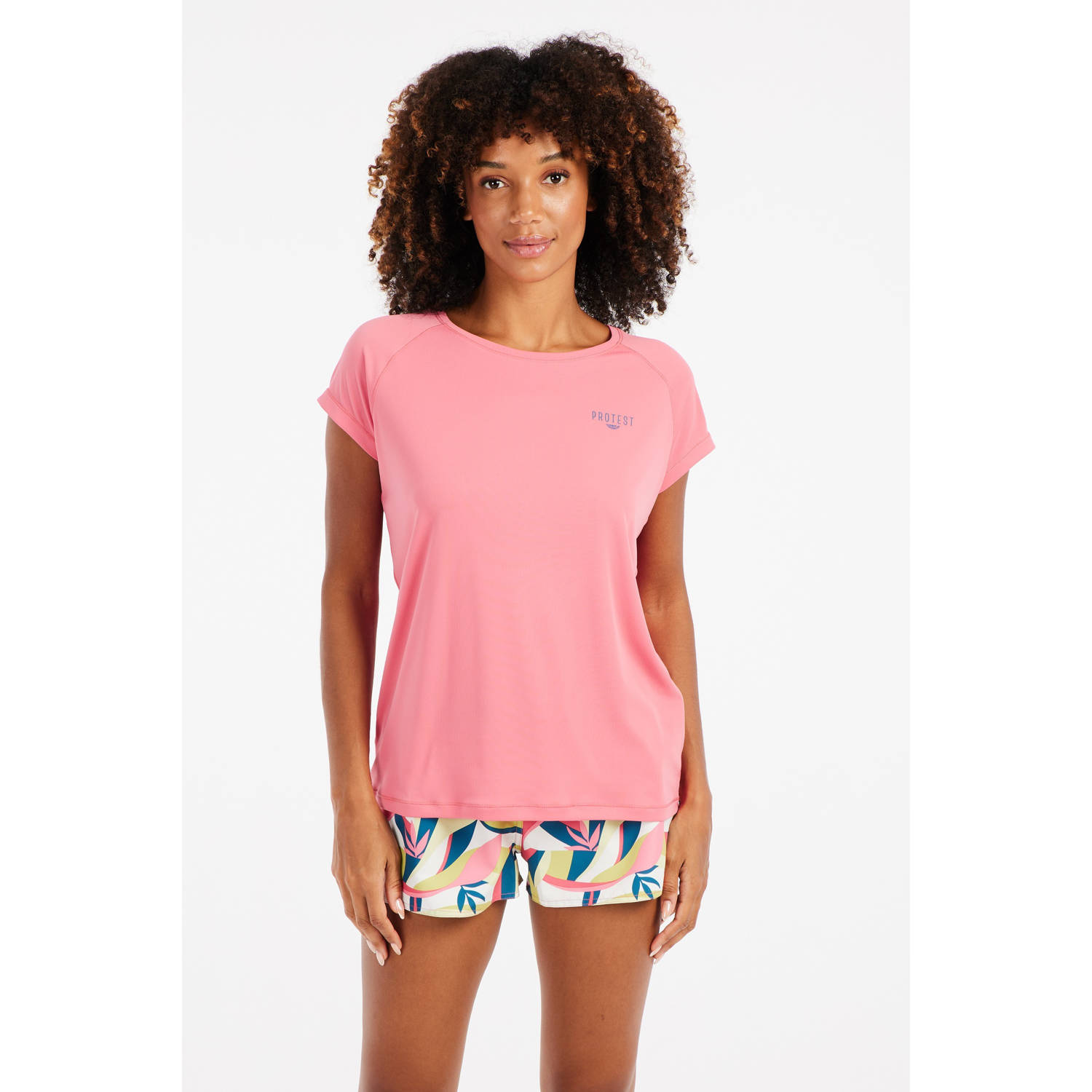 Protest UV T-shirt PRTHAPPY roze
