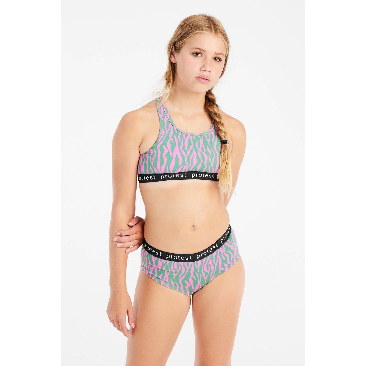 Protest crop bikini PRTMONICA JR roze groen