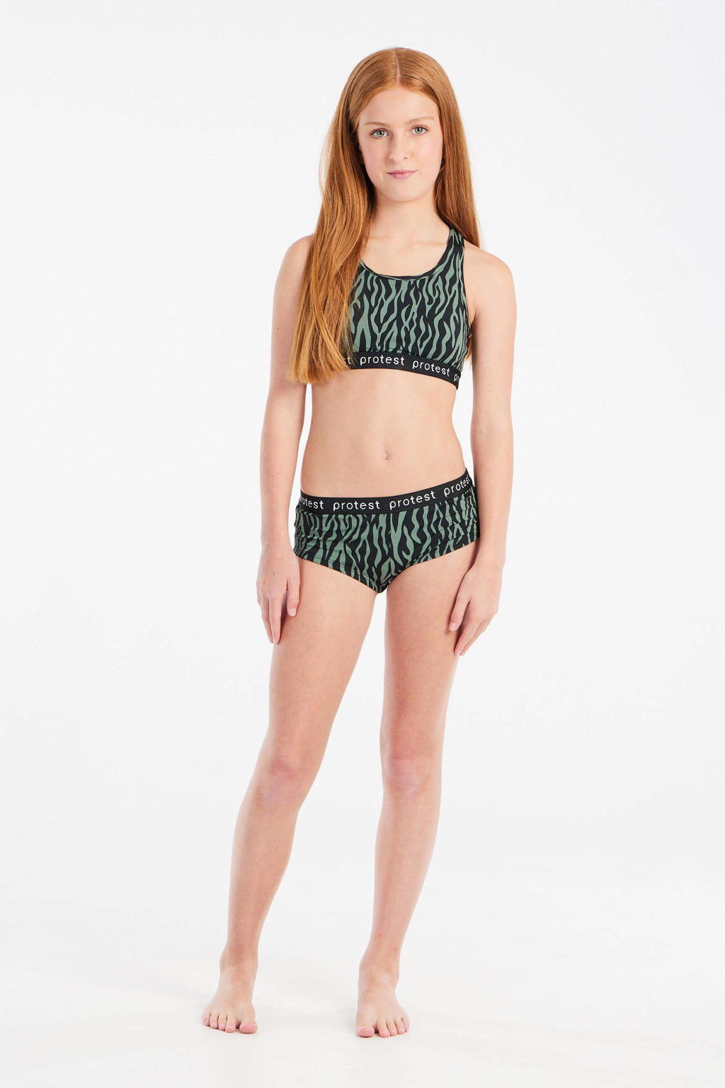 Protest crop bikini PRTMONICA JR groen/zwart