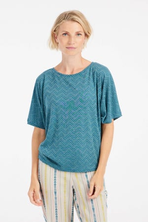 mouwloze top blauw