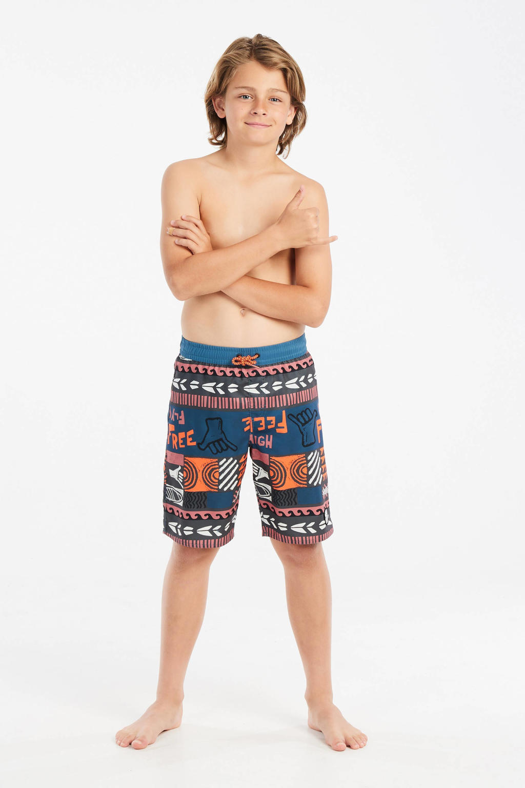 Protest zwemshort PRTRONALD JR blauw/oranje