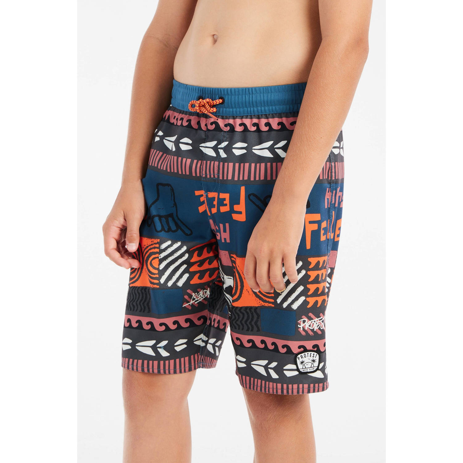 Protest zwemshort PRTRONALD JR blauw oranje