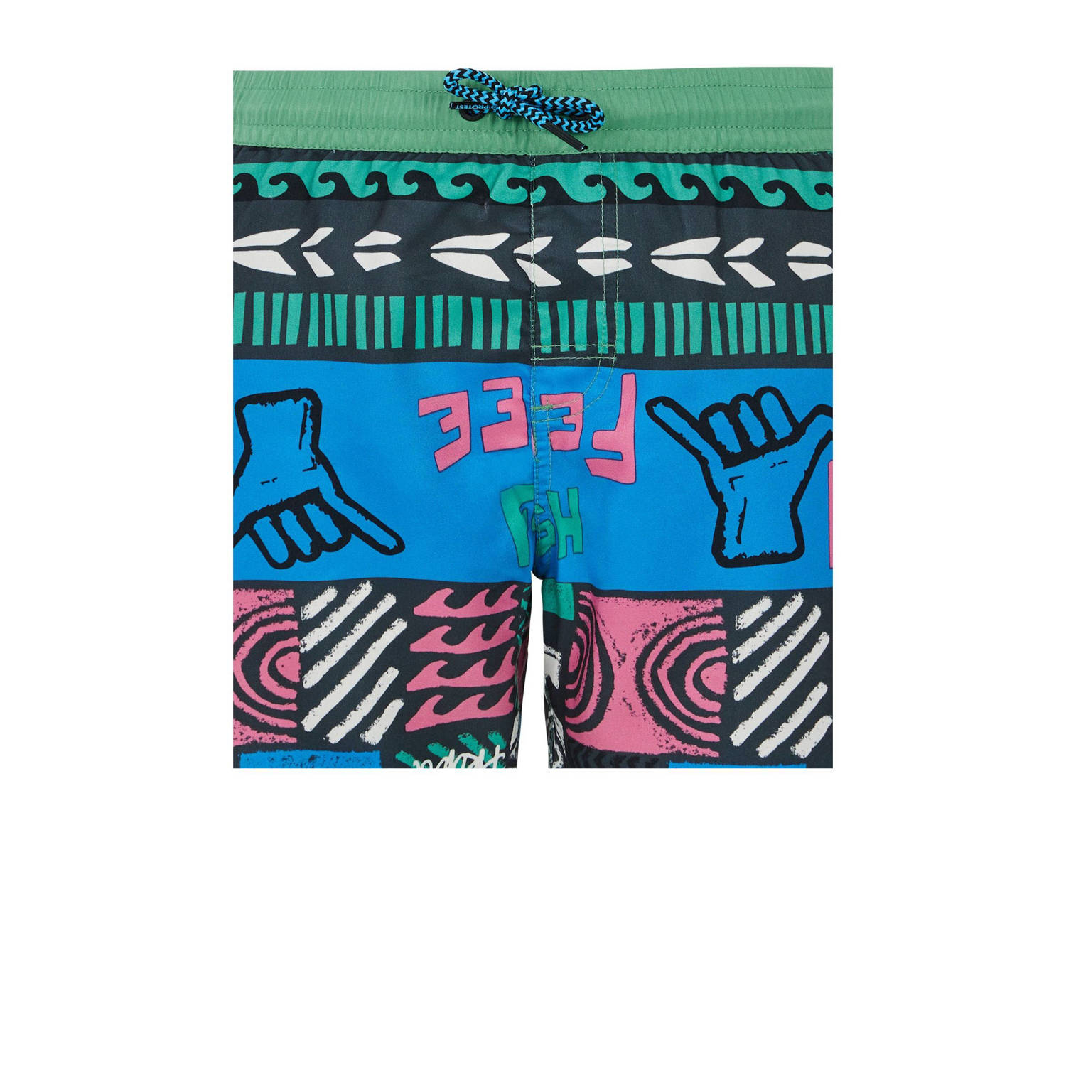 Protest zwemshort PRTRONALD JR groen blauw