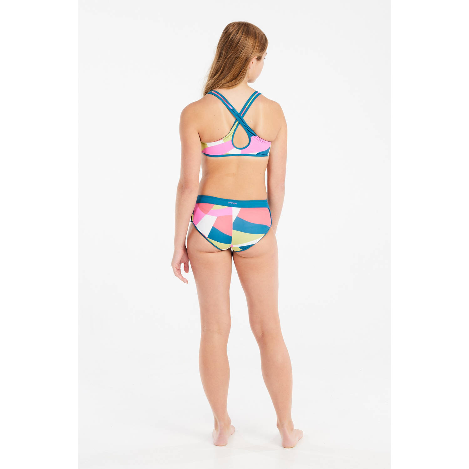 Protest crop bikini PRTFAVOUR JR blauw roze geel