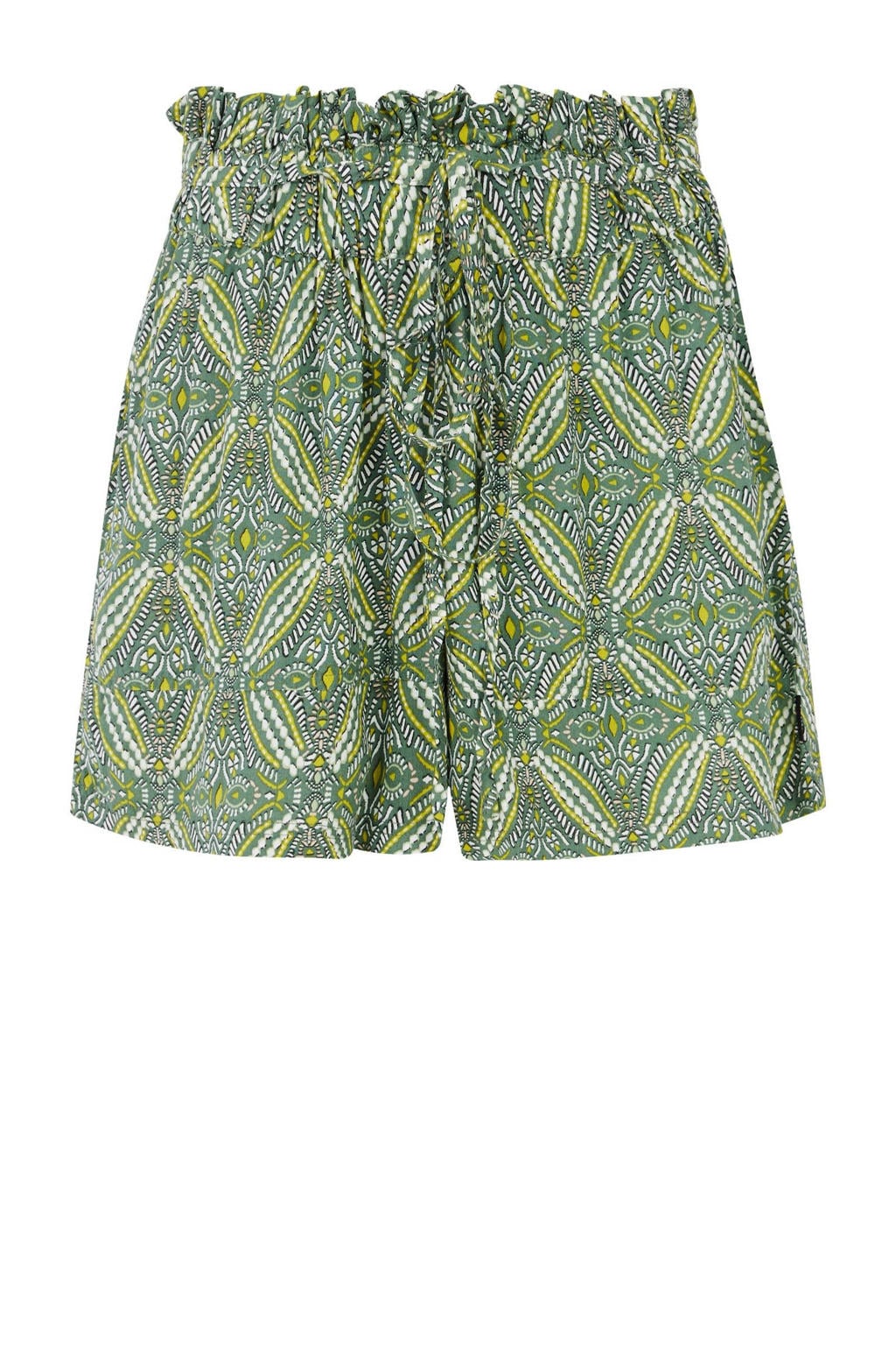Groene dames Protest regular waist casual short van viscose met loose fit en elastische tailleband met koord