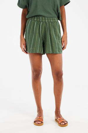regular waist casual short groen