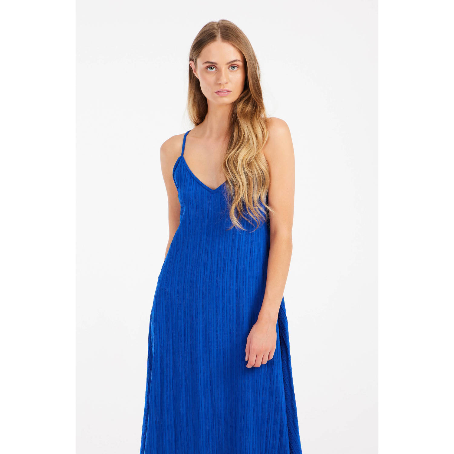 Protest midi jurk blauw