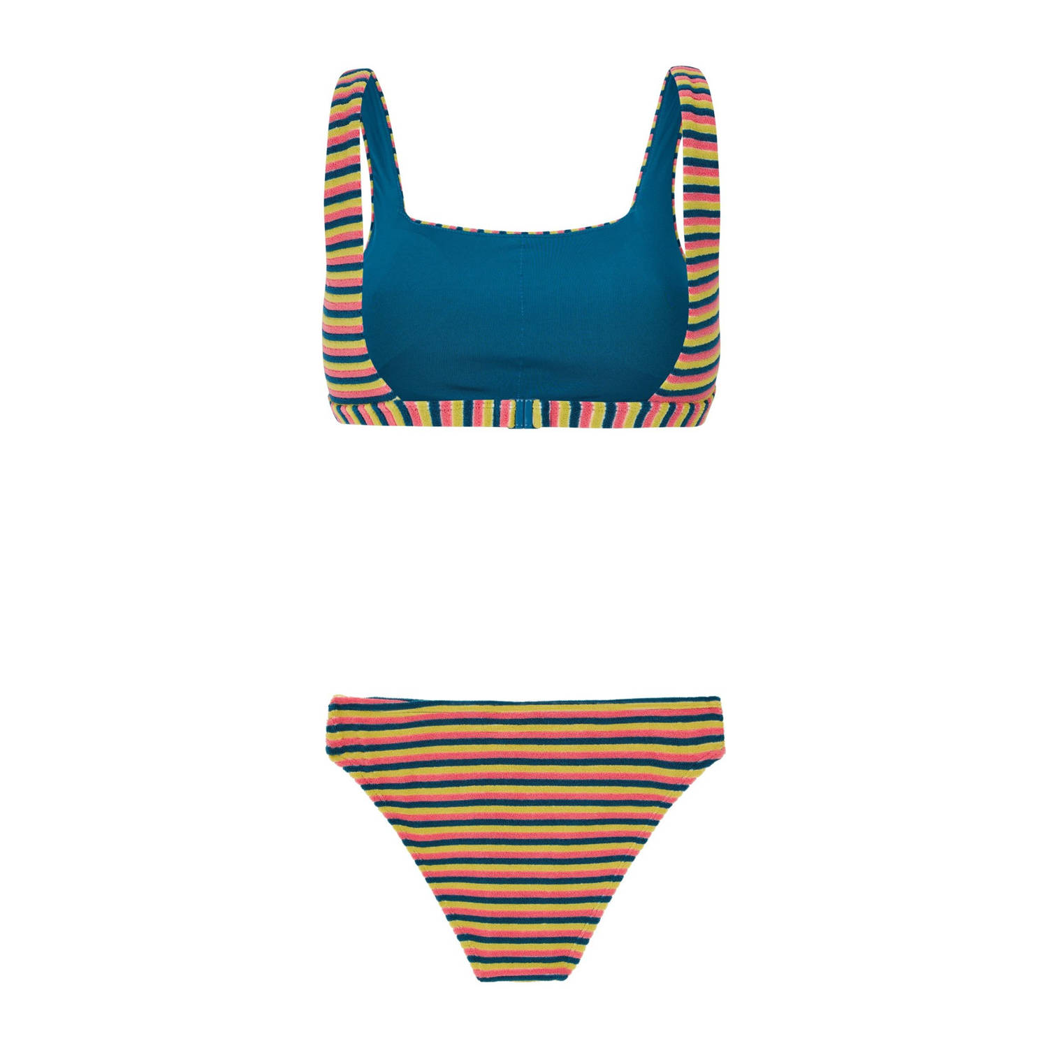 Protest voorgevormde crop bikini PRTTUBEgeel blauw roze