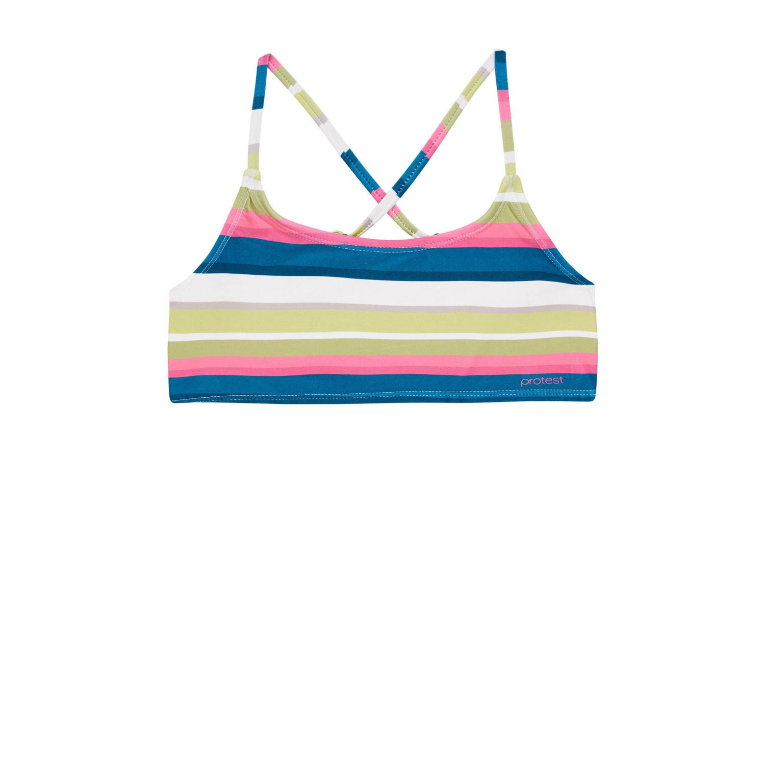 Protest crop bikini PRTWIRL JR geel blauw wit