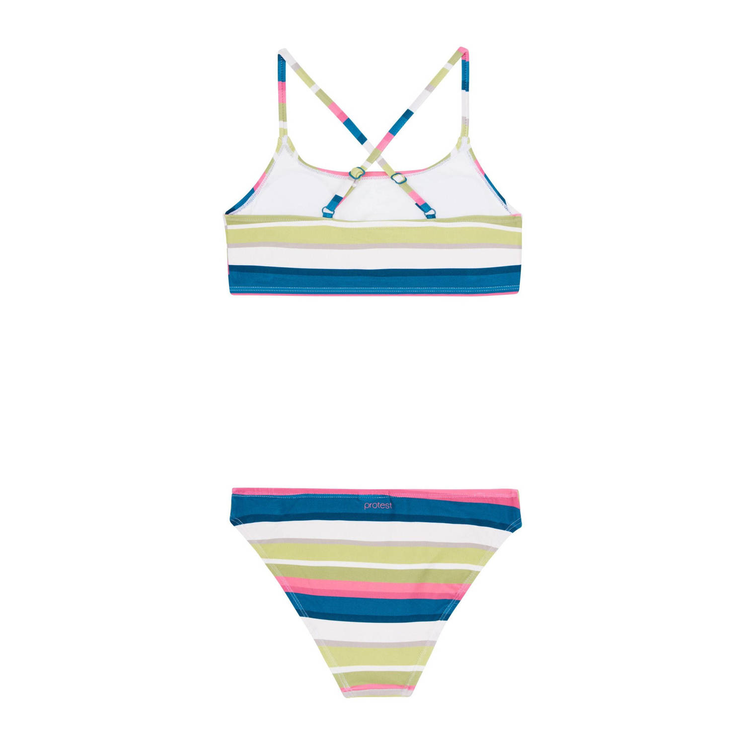 Protest crop bikini PRTWIRL JR geel blauw wit