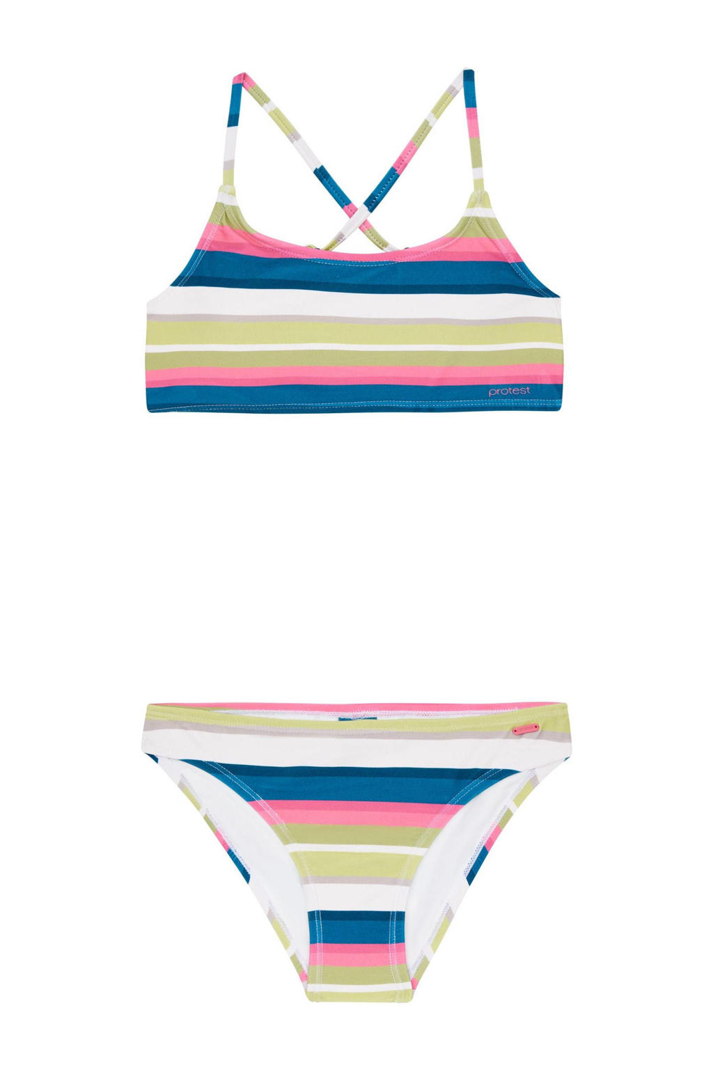 Protest crop bikini PRTWIRL JR geel/blauw/wit