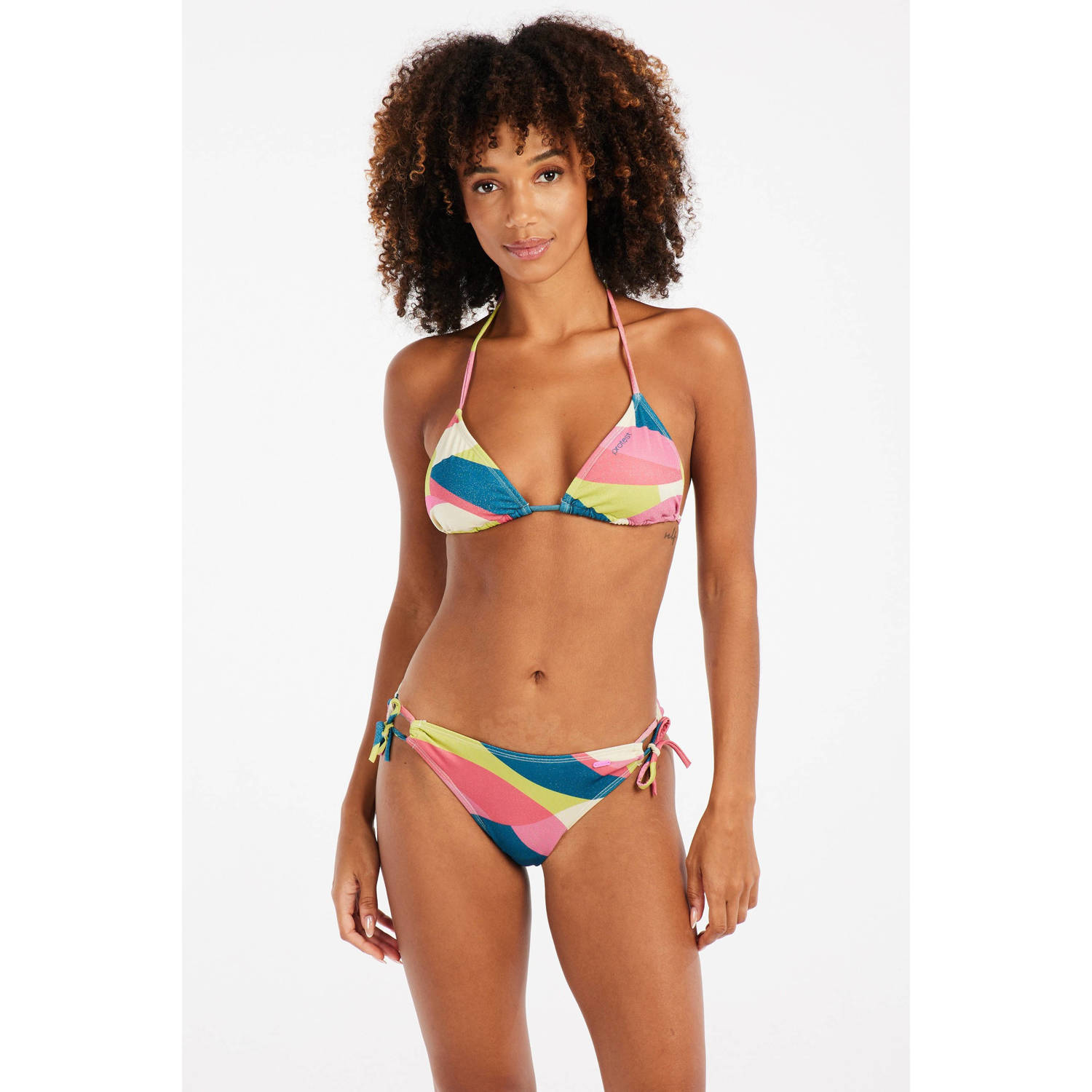 Protest voorgevormde triangel bikini PRTFLAVA blauw roze geel