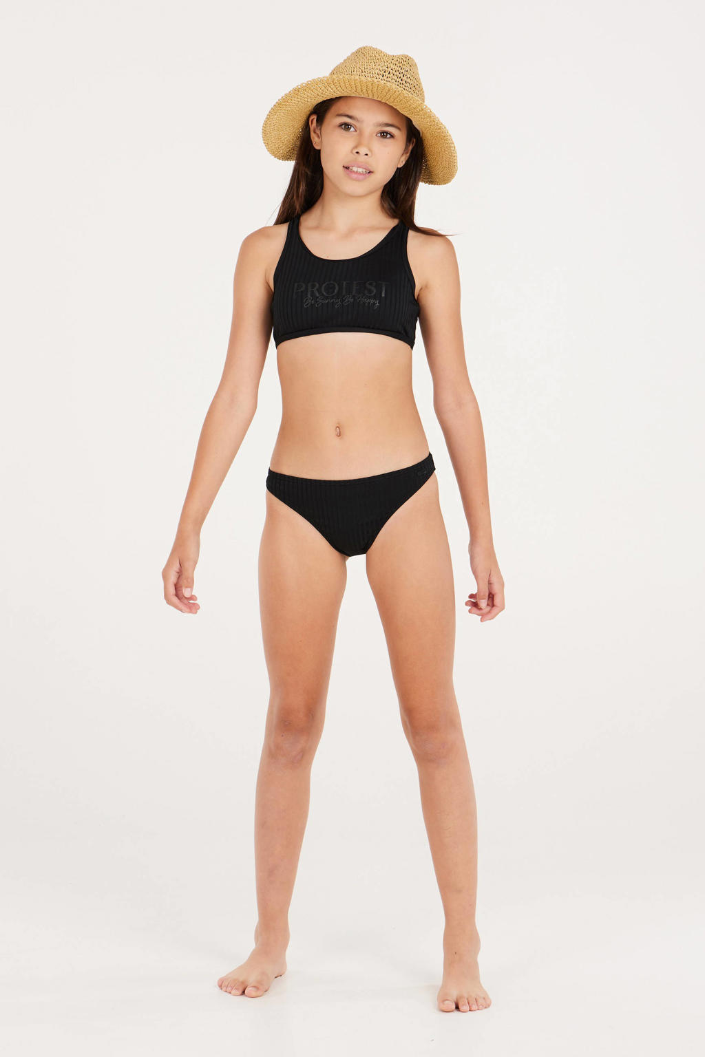 Protest crop bikini PRTMOON JR zwart