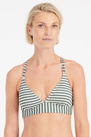 voorgevormde triangel bikinitop MIXSUPEROL groen/wit
