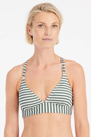 voorgevormde triangel bikinitop MIXSUPEROL groen/wit