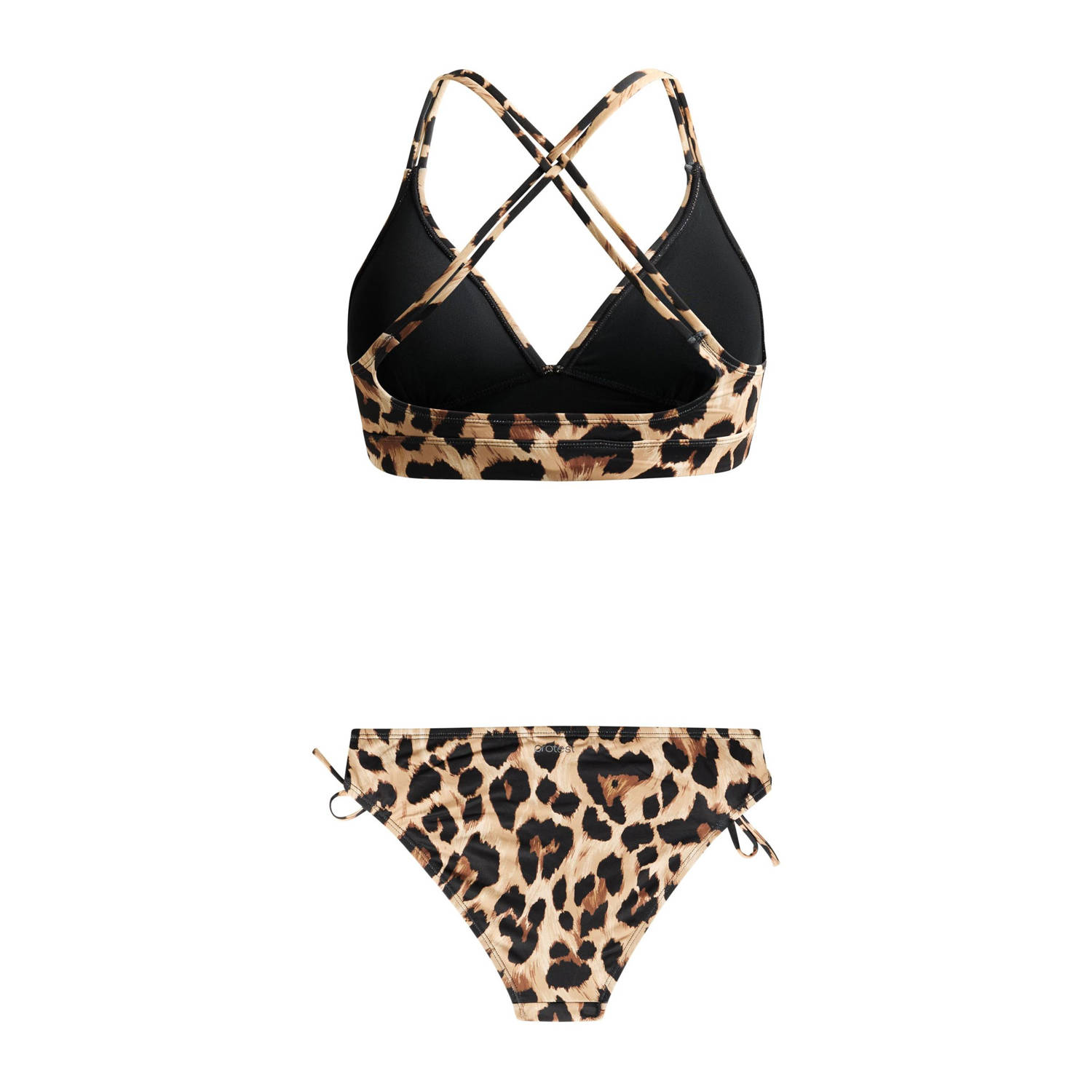 Protest voorgevormde triangel bikini PRTSPLASH beige zwart