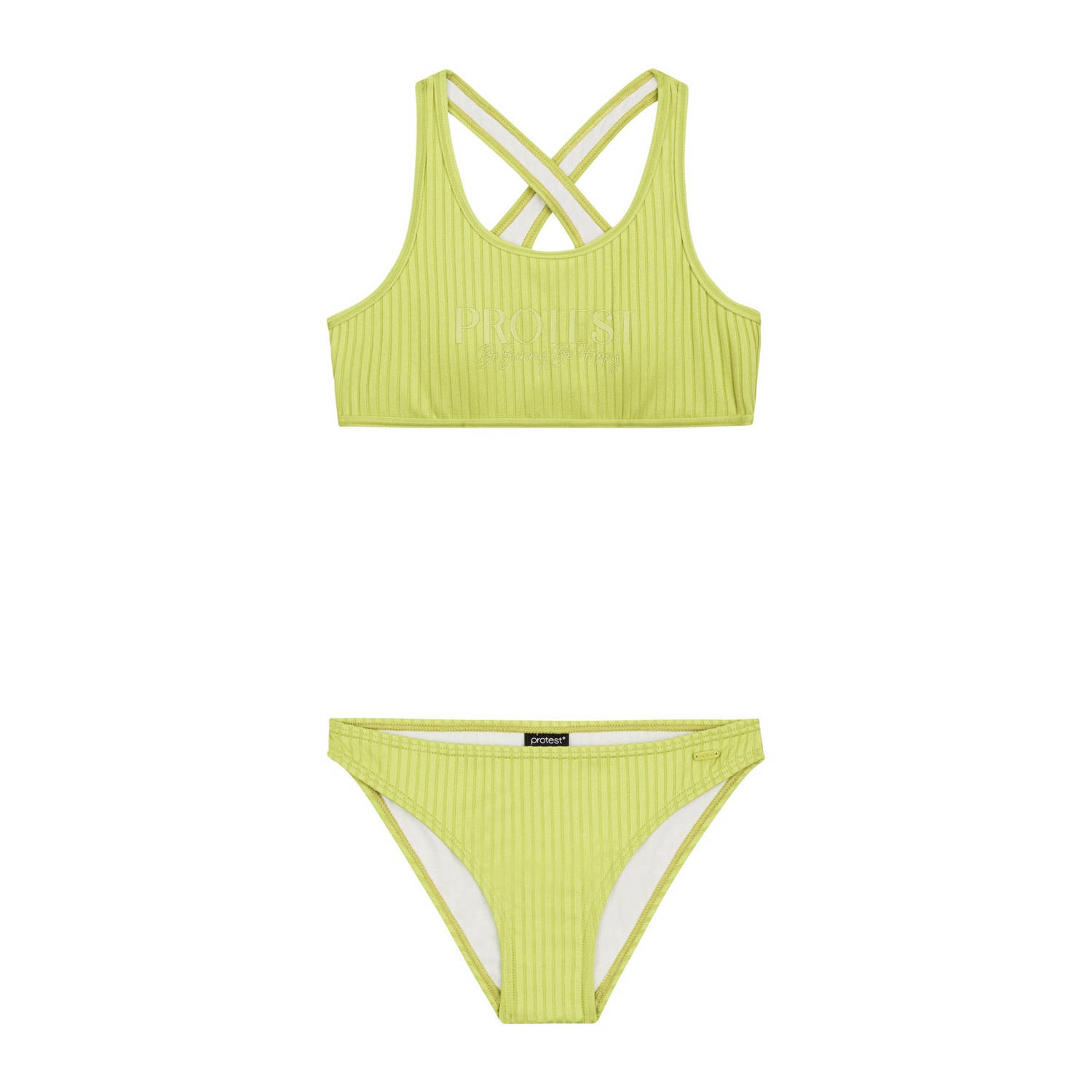 Protest crop bikini PRTMOON JR geel