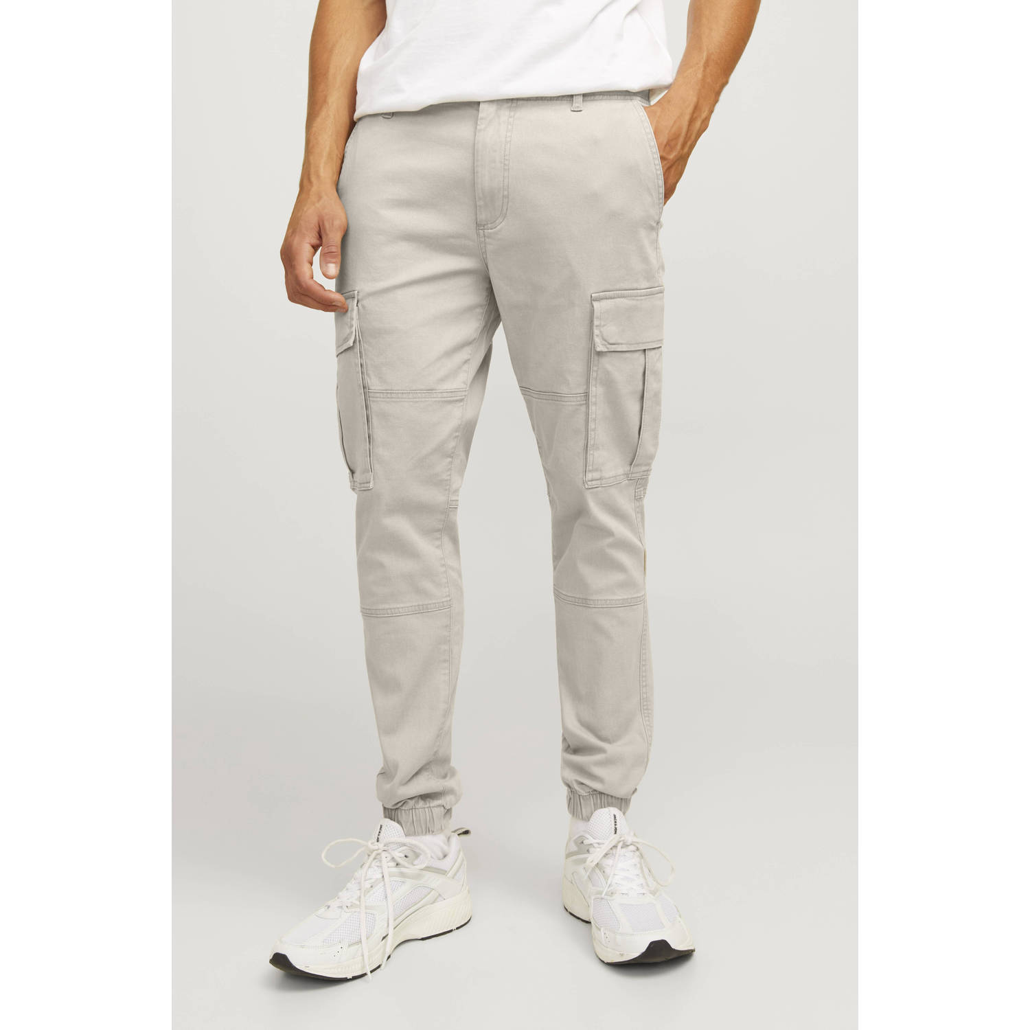 JJ REBEL slim cargo broek grijs