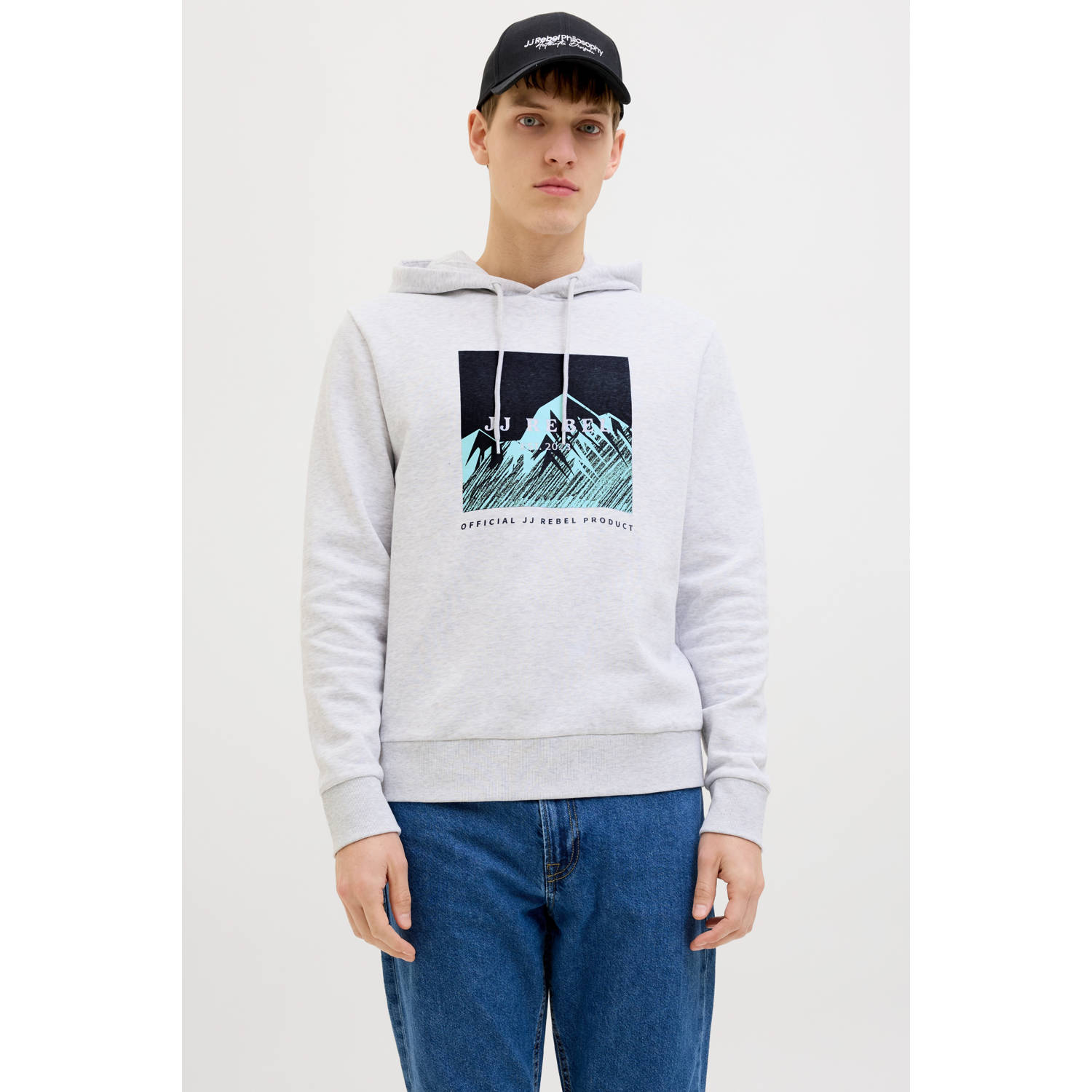 JJ REBEL hoodie lichtgrijs