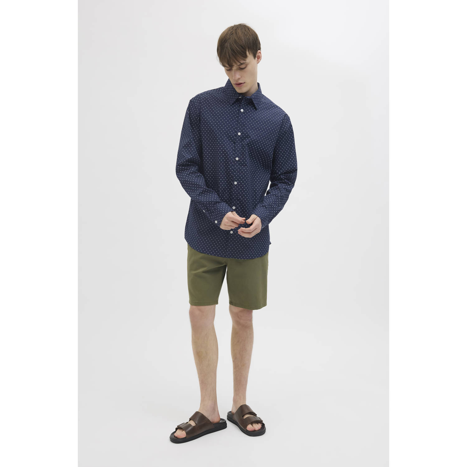 JJ REBEL casual overhemd donkerblauw