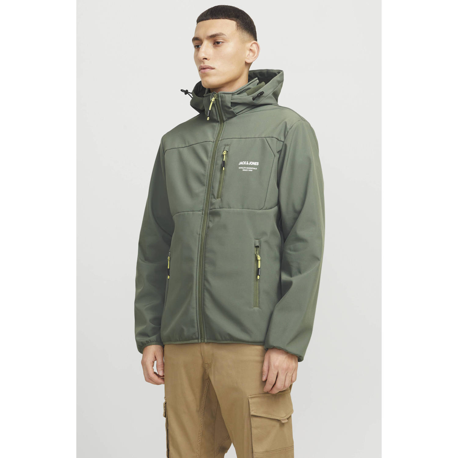 Jack & jones Theo Softshell Jas in Agave Green Heren
