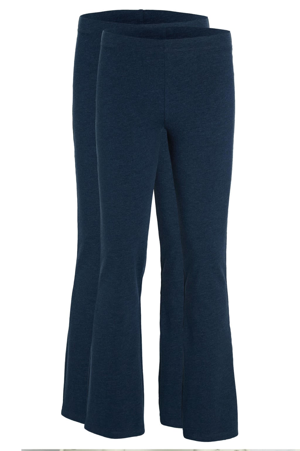 Set van 2 marineblauw meisjes Anytime flared legging melange van katoen met elastische tailleband
